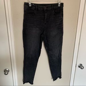 Ae washed black curvy hi-rise jegging